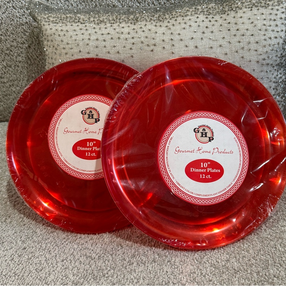 Gourmet Home Products Red Dinner Plates